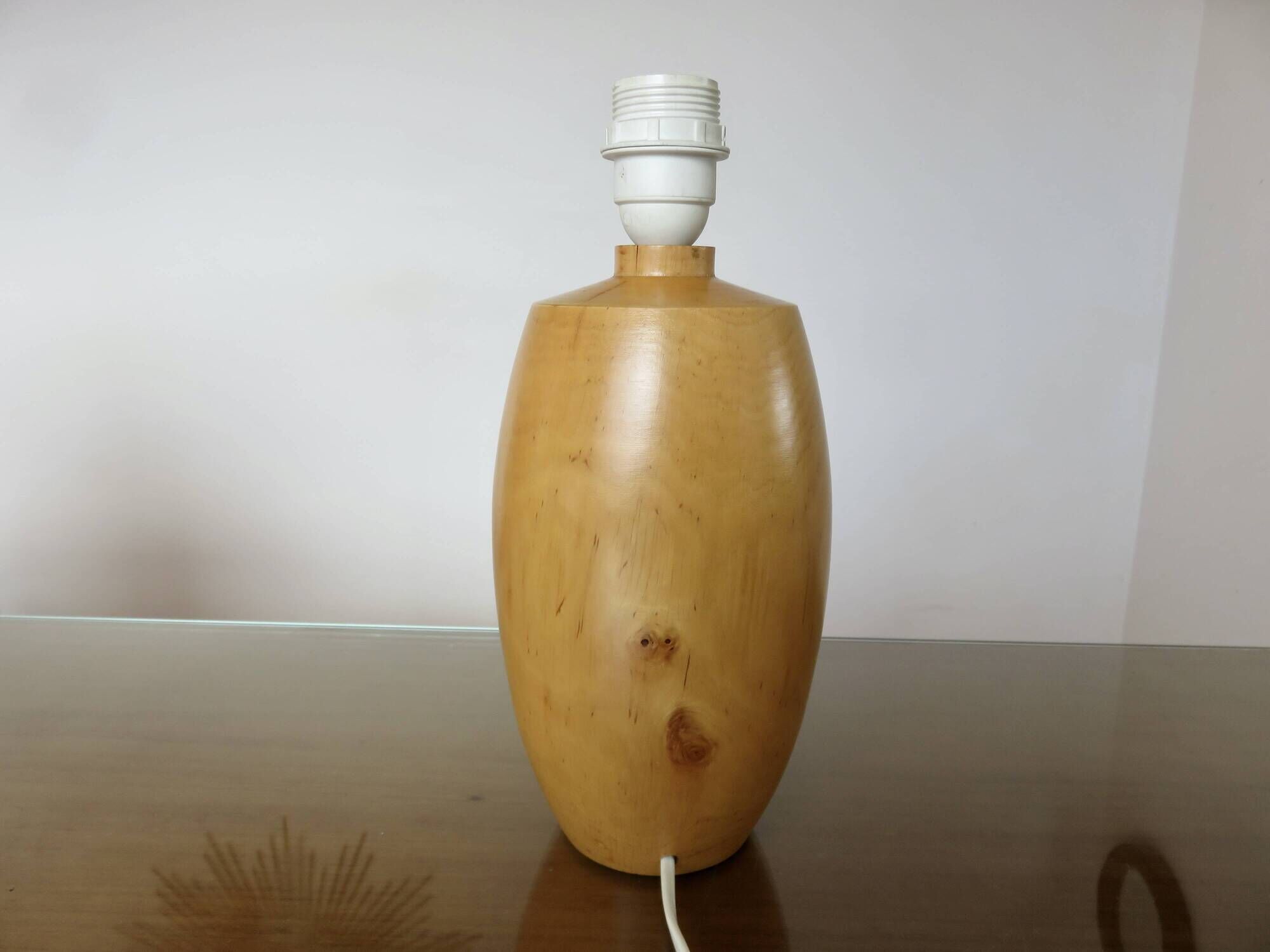 Lampe en orme massif, années 80