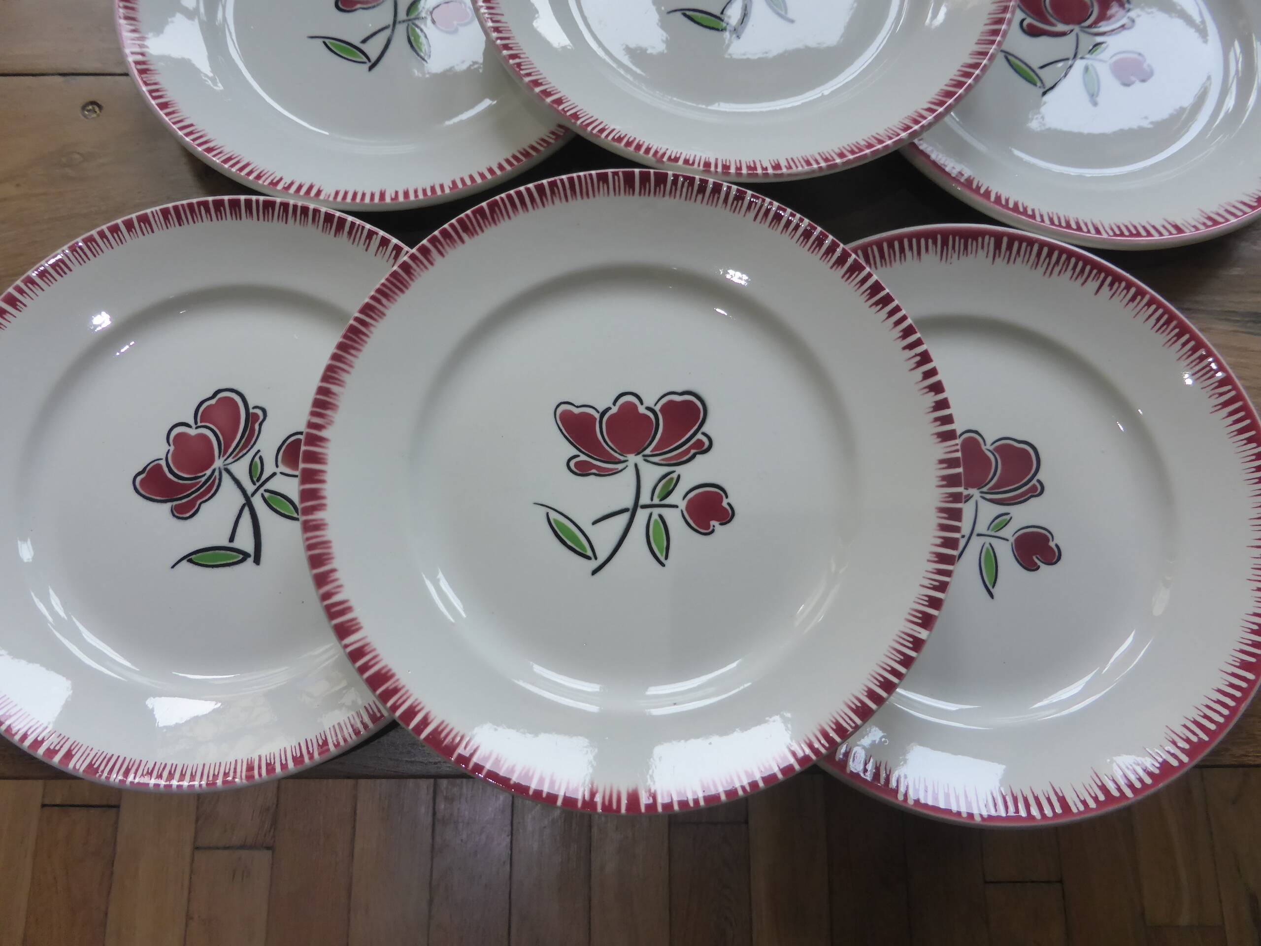 Set of 6 flat plates Badonviller 200868