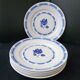 Set of 6 flat plates opaque porcelain from Badonviller