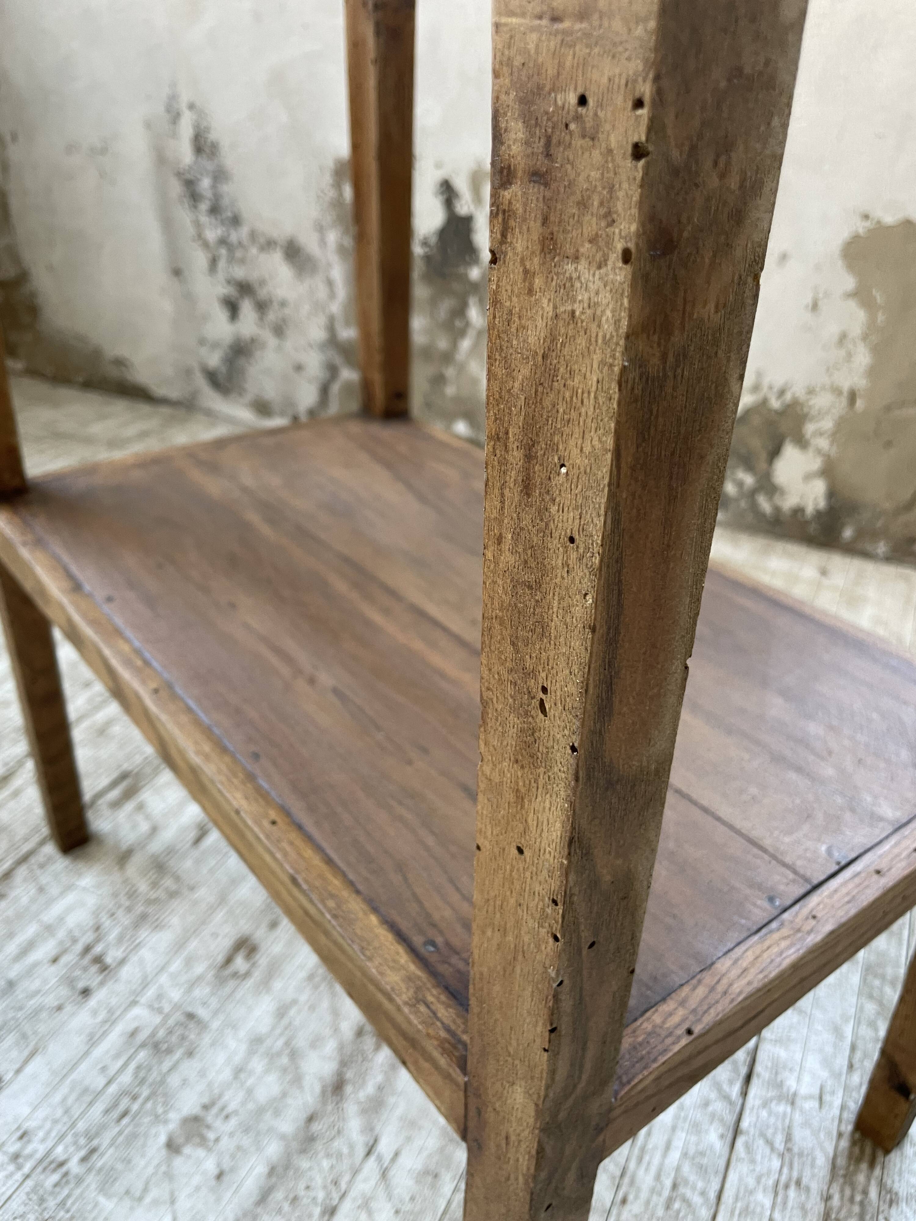 Oak spindle leg console table