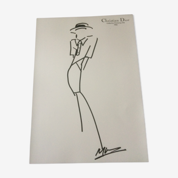 Illustration de mode de presse  Christian Dior des années 80