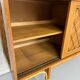 Antique French vintage 50s design wooden and rattan sideboard