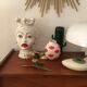 70s brass flower candlestick