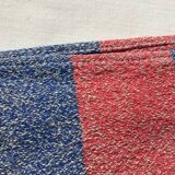 Light gray rectangle tablecloth with blue red yellow tiles