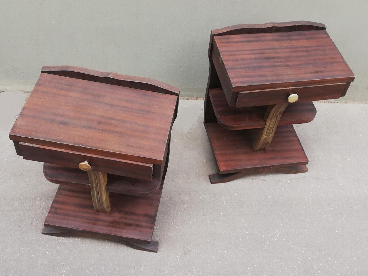 Pair of Art Deco bedside tables 1930s
