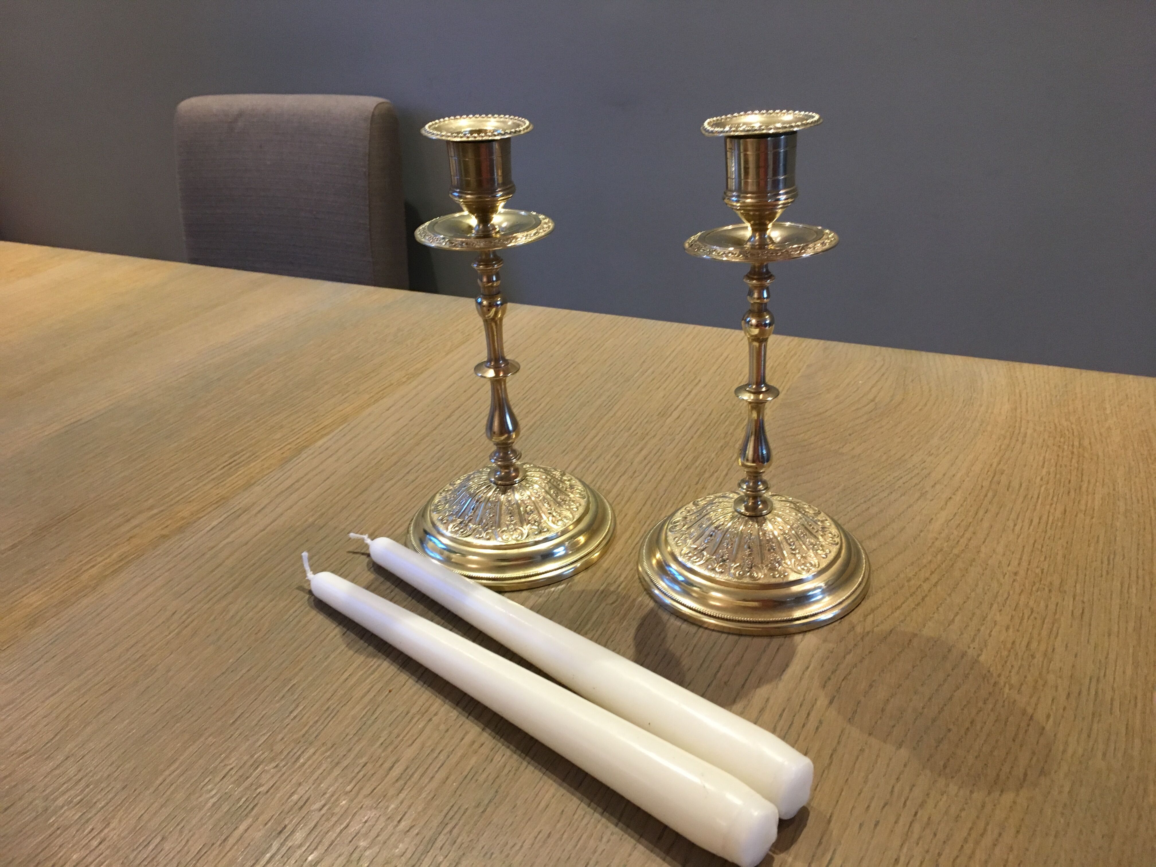 Ancient brass candlesticks