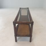 Italian Bamboo and Rattan Coffee Table, 1980s