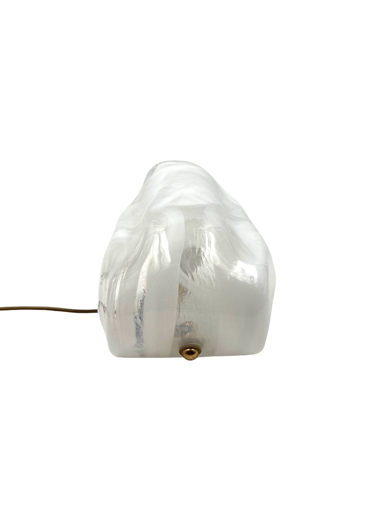Murano blown shell shaped glass sculptural table lamp, La Murrina Italy 197
