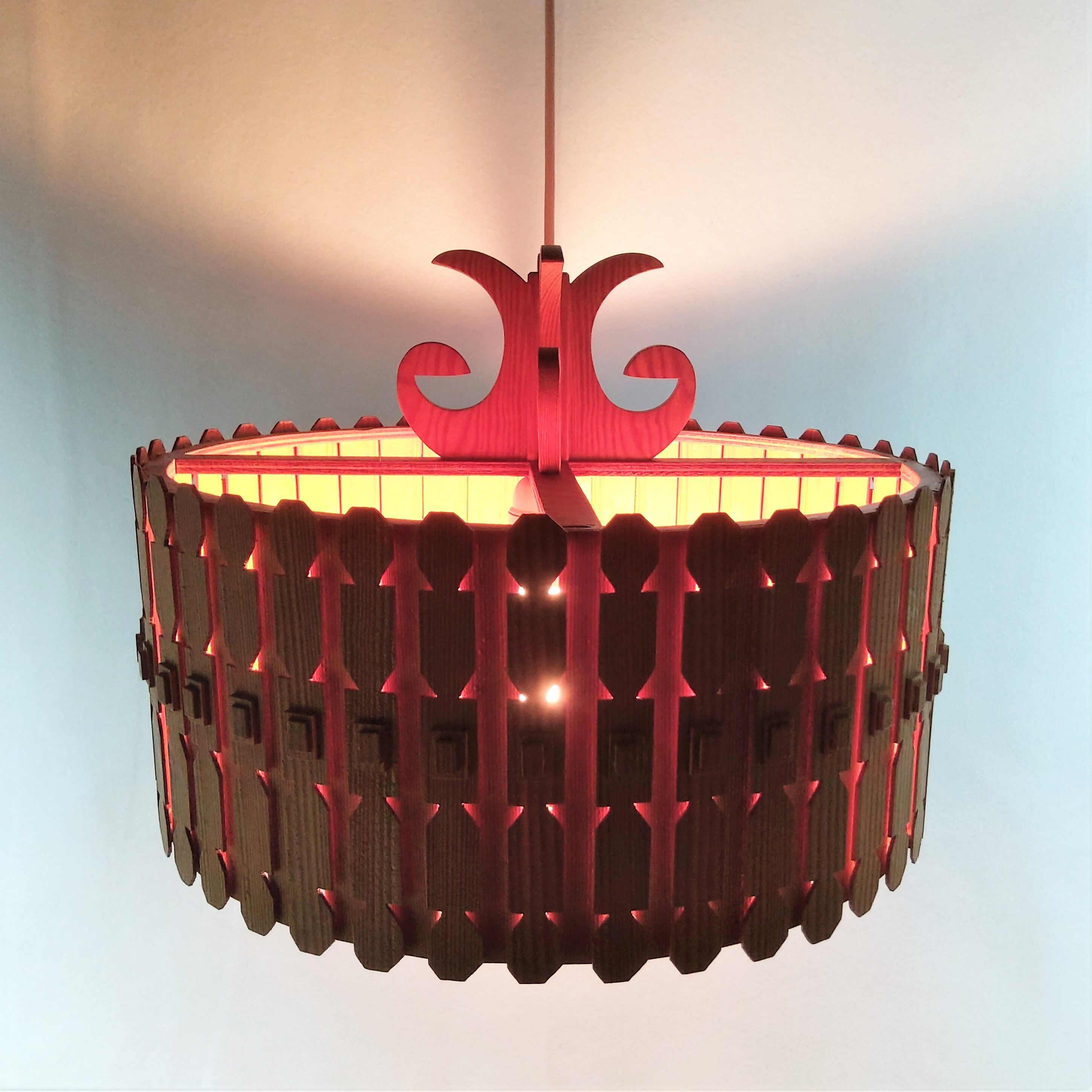 Scandinavian vintage pine suspension 1960