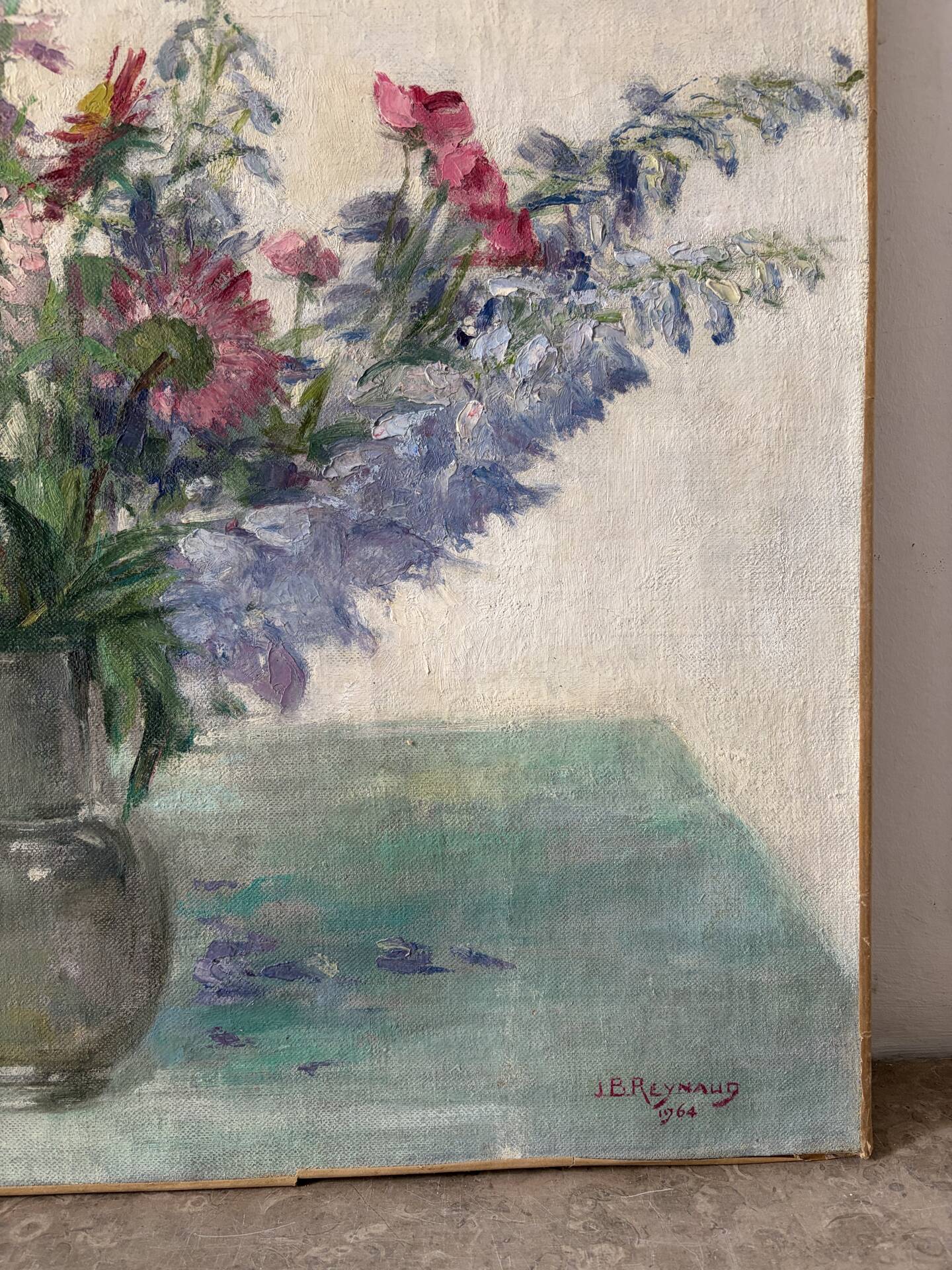 Bouquet de printemps, huile sur toile signée 1964