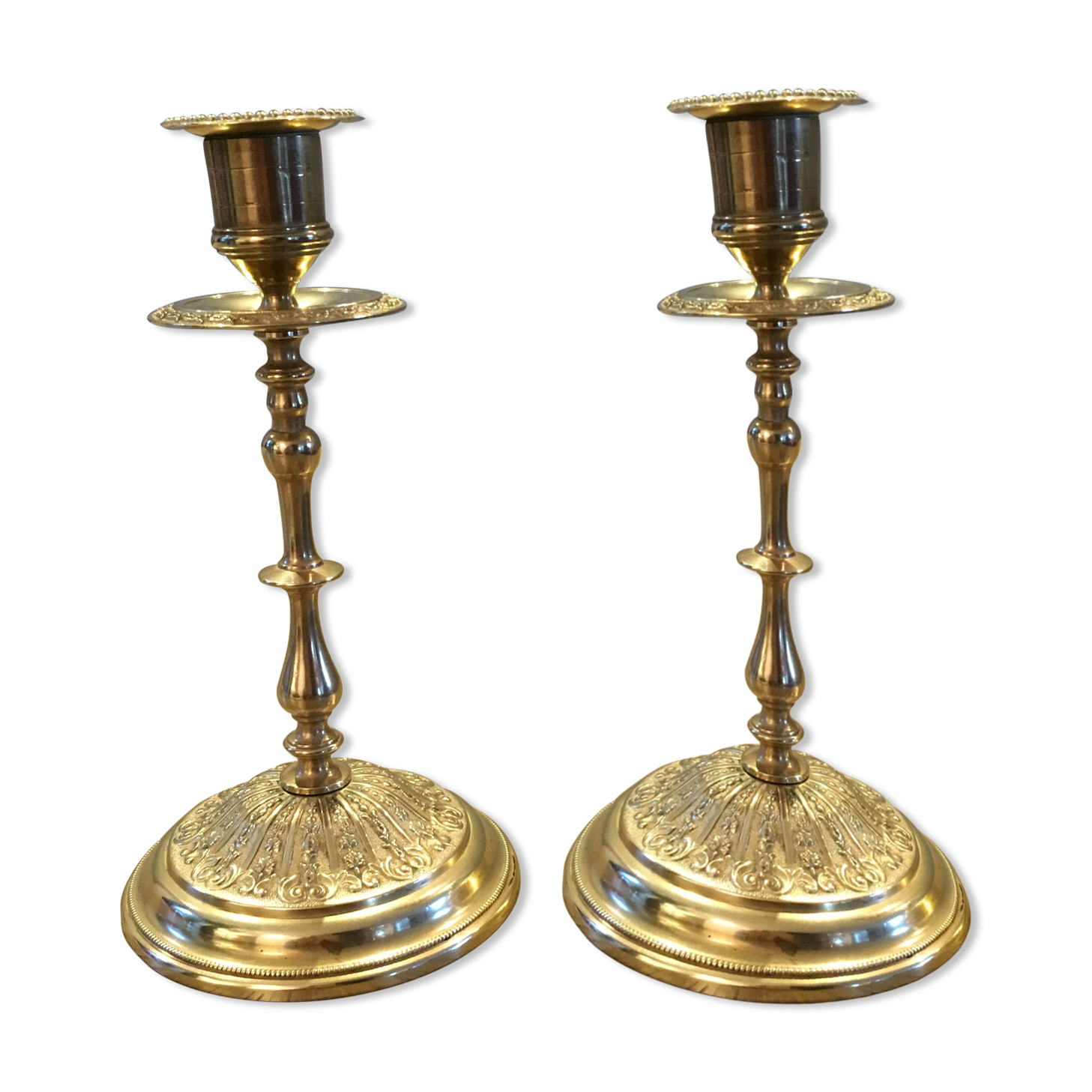 Ancient brass candlesticks