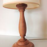 Turned wood lamp vintage 60s-70s