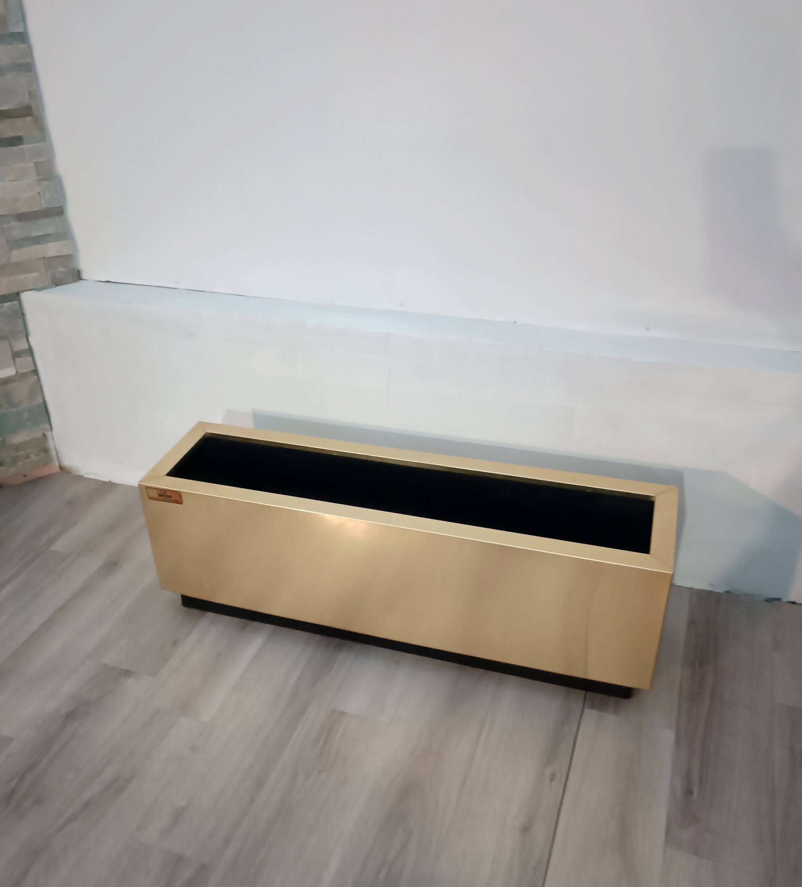 Brass planter by Hobby Flowers Barcelona 1990s