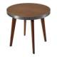 Vintage metal and teak side table from the 1950s.