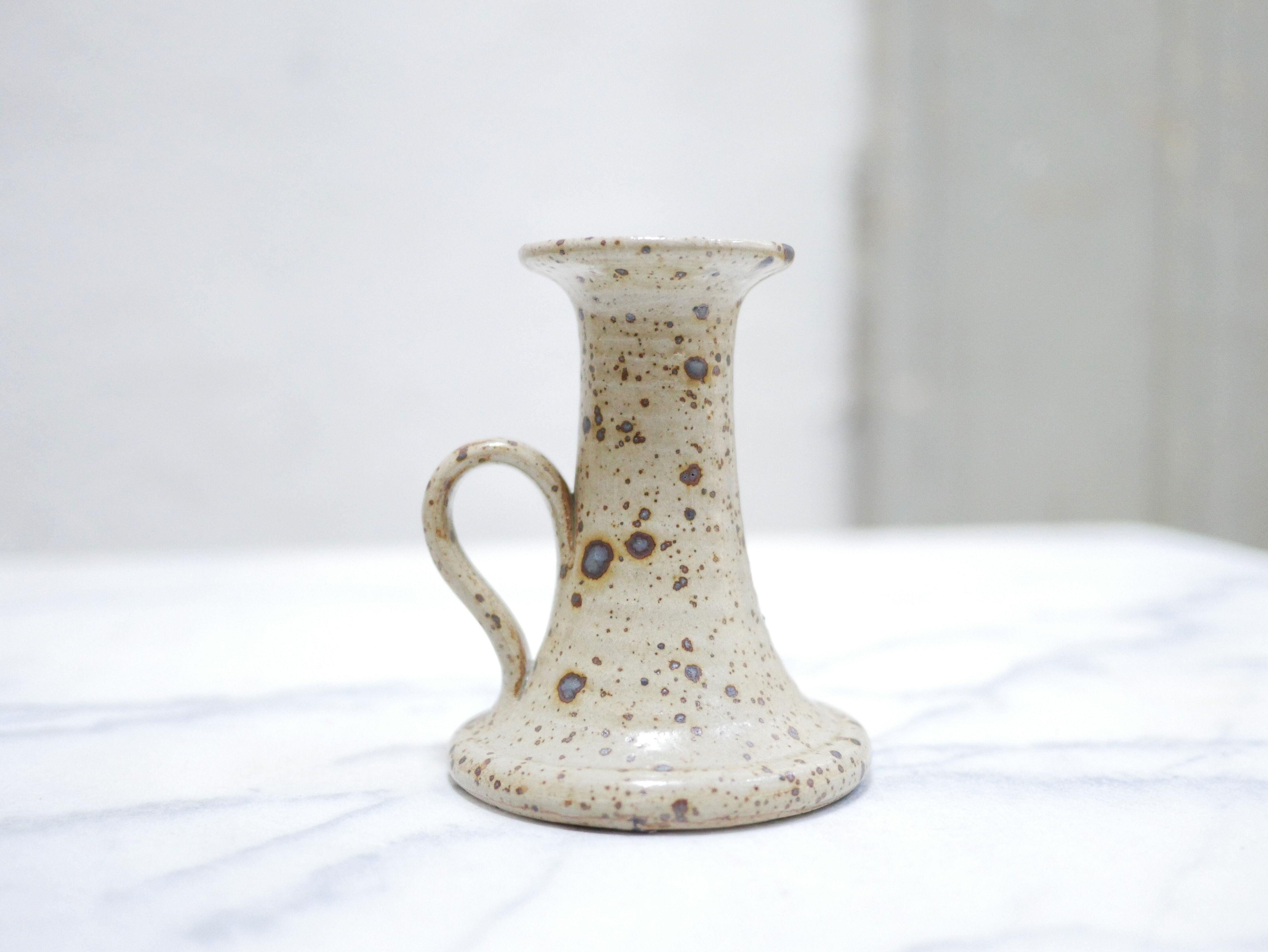 Bougeoir vintage en grès pyrité