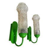 Pair German green wall sconces by Graewe