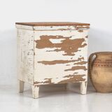 Réfrigérateur ancien en bois massif (France, vers 1920)