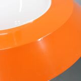 1970s Czechoslovak mid-century orange opaline glass pendant lamp