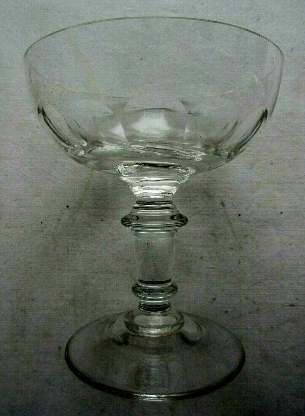 6 baccarat art nouveau champagne glasses colourless crystal trimmed, baluster foot