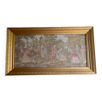 Framed tapestry Louis XV style - day scene