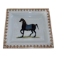 Flat cup empty pocket Jean Dange paris horse porcelain
