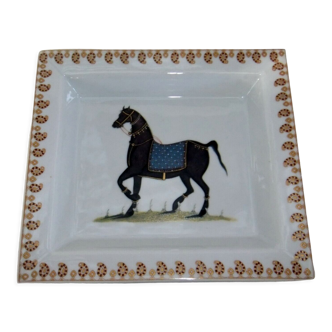 Flat cup empty pocket Jean Dange paris horse porcelain
