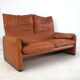 Maralunga leather cognac sofa by Vico Magistretti