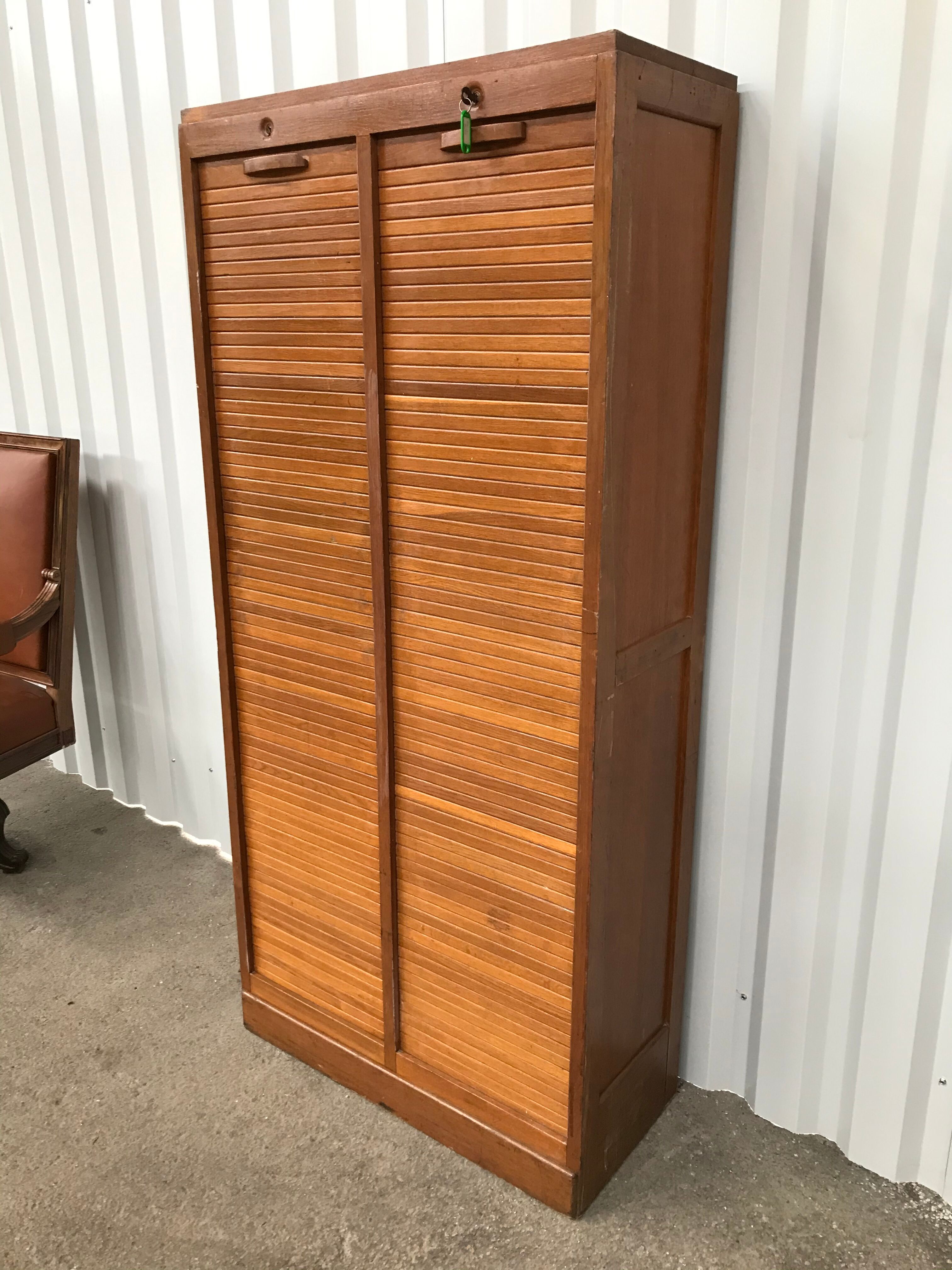 Oak notary curtain cabinet 1950