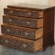 Victorian oak commode finely carved.
