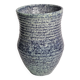 Speckled blue glazed stoneware vase – signed Accolay – 20 cm