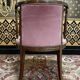 Fauteuil de bureau anglais en acajou et velours rose