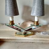 Old art deco table lamp - 2 lights - mirror lamp
