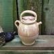 Old goat gargoulette in beige and yellow glazed earth XIXth century