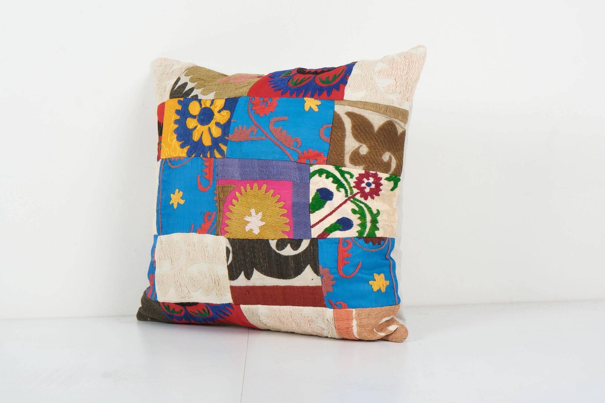 Vintage embroidered cushion cover 46x48 cm