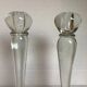 Pair large glass candle holders