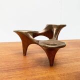 Vintage German brutalist metal candlestick by Harjes.