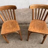 Pair of vintage wooden bistro chairs