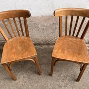 Pair of vintage wooden bistro chairs