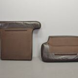 Comfortable Durlet Lounge Chairs in Chocolate Brown Leather, Set of Two 70s