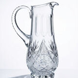 Large cut crystal water pitcher, European crystal makers 20th century