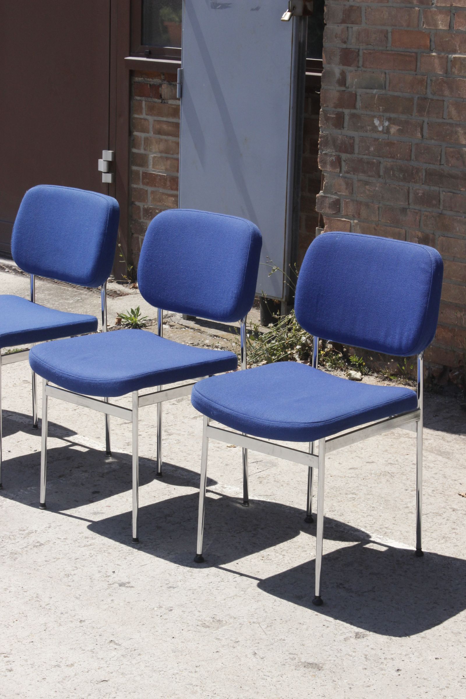 Chairs stella chrome & fabric 1970s, set of 4