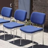 Chairs stella chrome & fabric 1970s, set of 4