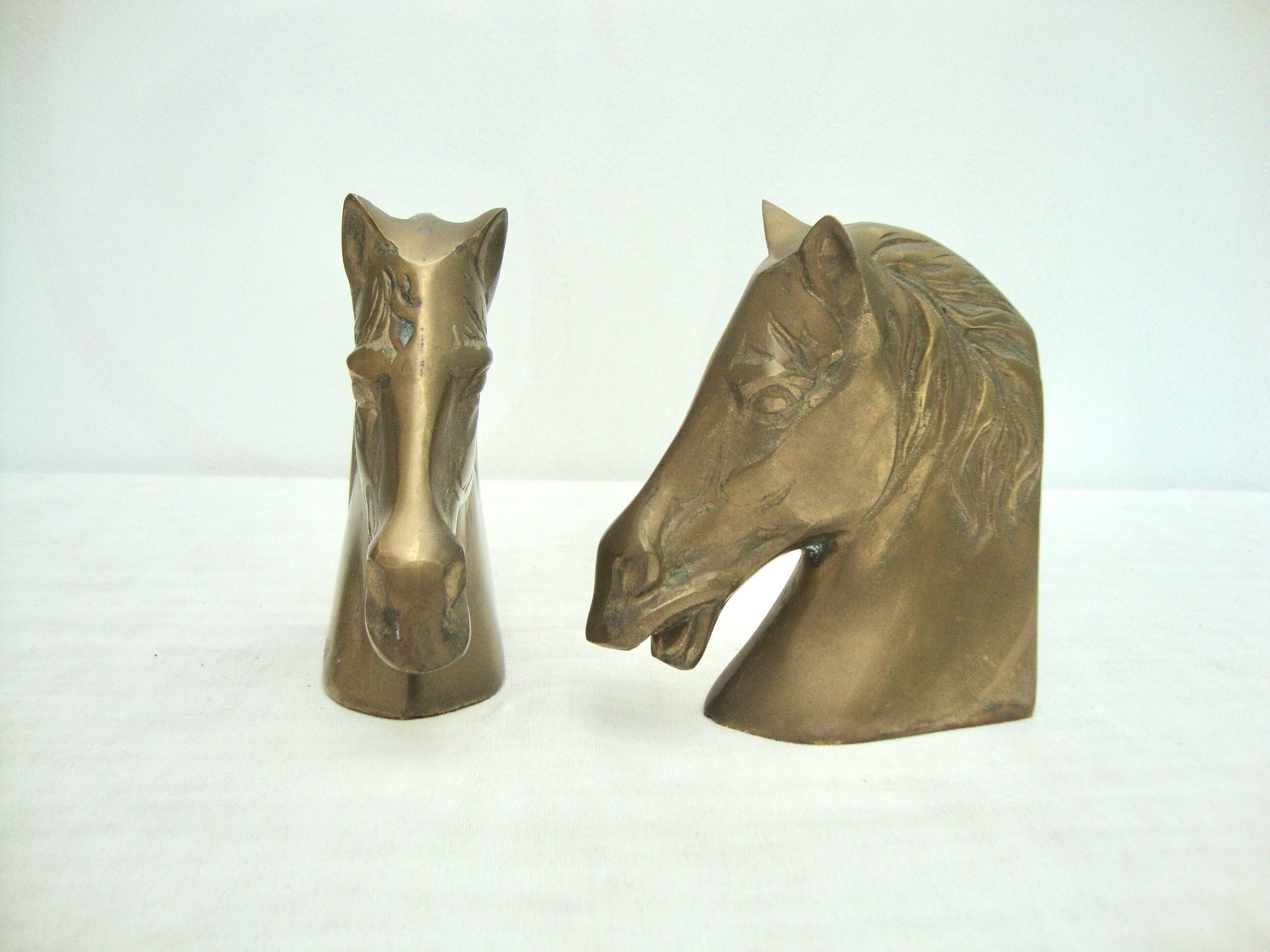 Brass horse bookends