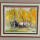 Original Swedish Oil on Canvas – "Houses and Trees in Autumn" by Pia H. Campbell