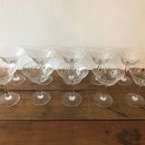 10 Silver crystal champagne glasses.