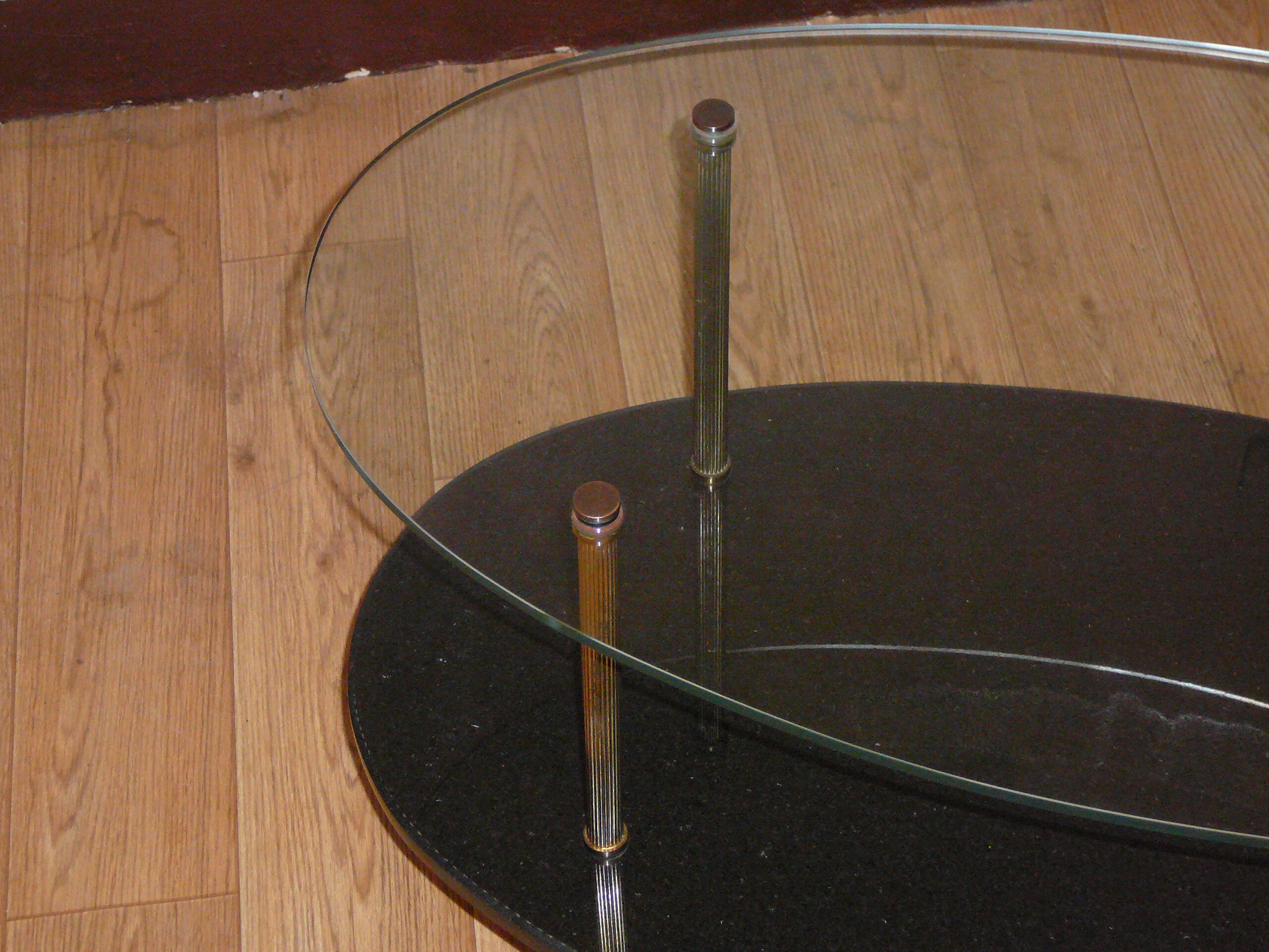 Marble and brass glass coffee table
