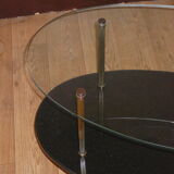 Marble and brass glass coffee table