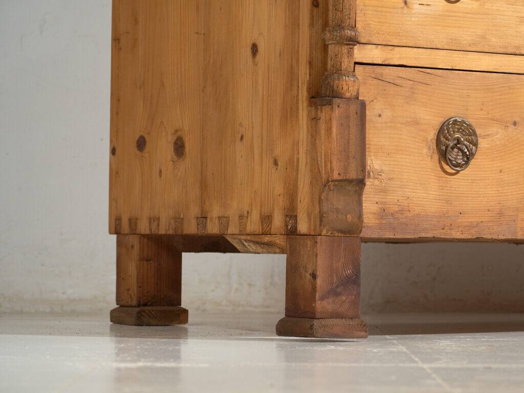 Antique solid pine chest of drawers – European rustic chest of drawers – circa 1900