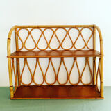 Double rattan wall shelf