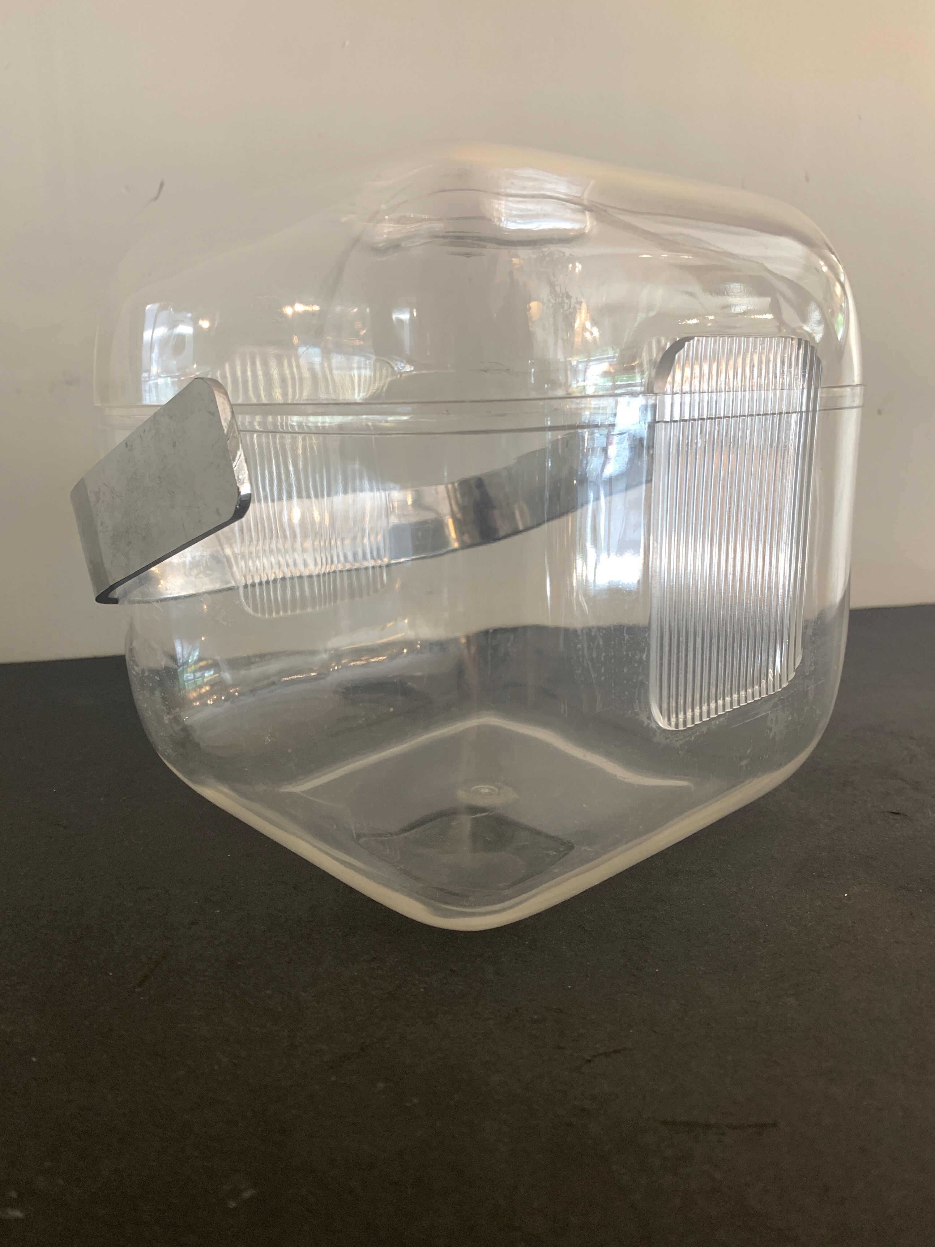 Transparent ice bucket and pitcher, Italian design Guzzini, 1970